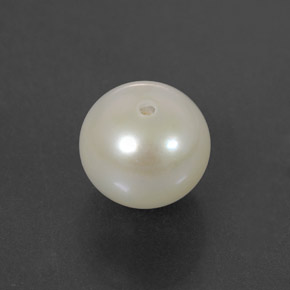 Perla naturale bianco da 3,85 ct, sfera / palla, opaco