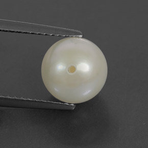 Perla naturale bianco da 3,85 ct, sfera / palla, opaco