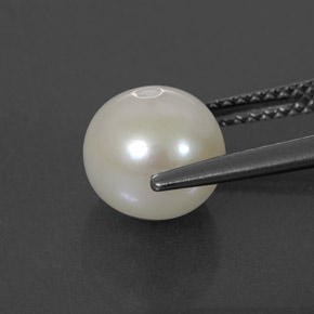 Perla naturale bianco da 3,85 ct, sfera / palla, opaco