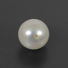 Perla naturale bianco da 3,93 ct, sfera / palla, opaco