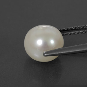 Perla naturale bianco da 3,93 ct, sfera / palla, opaco