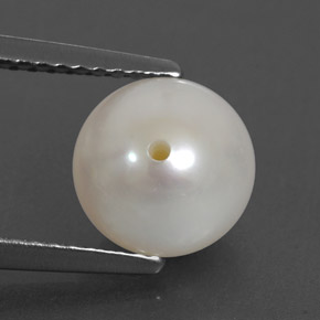 Perla naturale bianco da 3,36 ct, sfera / palla, opaco