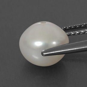 Perla naturale bianco da 3,36 ct, sfera / palla, opaco