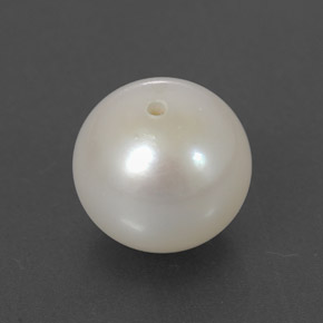 Perla naturale bianco da 3,49 ct, sfera / palla, opaco