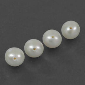 Gemme di Perla Bianco Argento naturale da  ct, Sfera, Opaco
