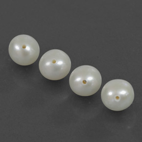 Gemme di Perla Bianco Argento naturale da  ct, Sfera, Opaco