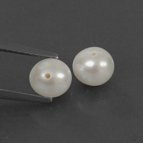 Gemme di Perla Bianco Argento naturale da  ct, Sfera, Opaco