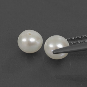 Gemme di Perla Bianco Argento naturale da  ct, Sfera, Opaco