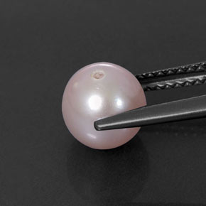 Perla naturale rosa da 2,58 ct, sfera / palla, opaco