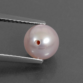 Perla naturale rosa da 2,57 ct, sfera / palla, opaco