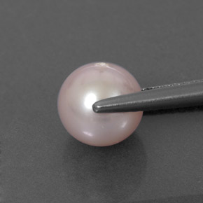 Perla naturale rosa da 2,57 ct, sfera / palla, opaco