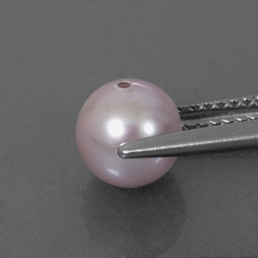 Perla naturale rosa da 2,38 ct, sfera / palla, opaco