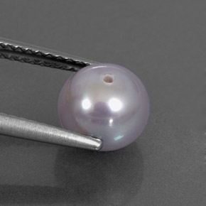 Perla naturale grigio da 2,87 ct, sfera / palla, opaco