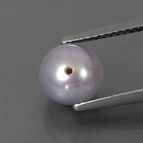 Perla naturale grigio da 2,87 ct, sfera / palla, opaco