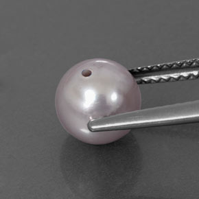 Perla Argento naturale da 2.59 ct, Sfera, Opaco