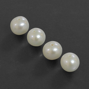 Gemme di Perla Bianco Argento naturale da  ct, Sfera, Opaco