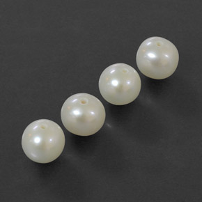 Gemme di Perla Bianco Argento naturale da  ct, Sfera, Opaco