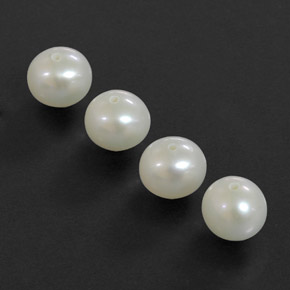 Gemme di Perla Bianco Argento naturale da  ct, Sfera, Opaco