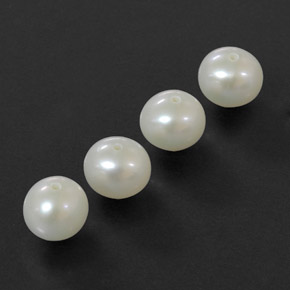 Gemme di Perla Bianco Argento naturale da  ct, Sfera, Opaco