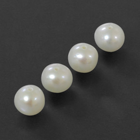Gemme di Perla Bianco Argento naturale da  ct, Sfera, Opaco