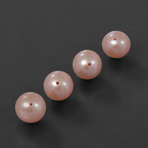 Perla naturale rosa da 12,12 ct, sfera / palla, opaco