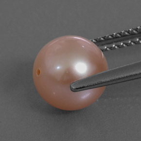 Perla naturale rosa da 3,13 ct, sfera / palla, opaco