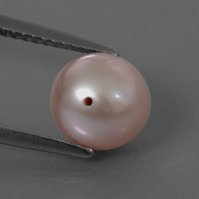 Perla naturale rosa da 3,39 ct, sfera / palla, opaco