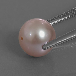 Perla naturale rosa da 3,39 ct, sfera / palla, opaco