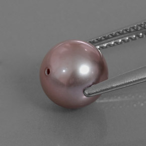 Perla naturale rosa da 2,96 ct, sfera / palla, opaco