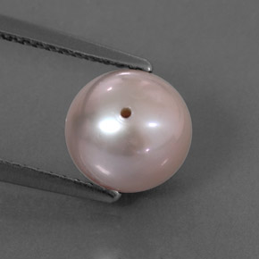 Perla naturale rosa da 3,35 ct, sfera / palla, opaco