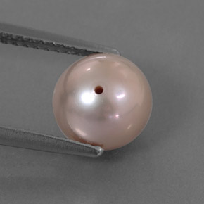 Perla naturale rosa da 3,31 ct, sfera / palla, opaco