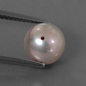 Perla naturale rosa da 3,37 ct, sfera / palla, opaco