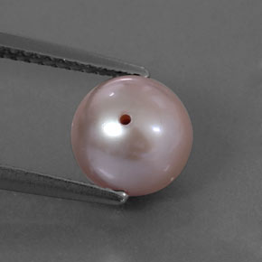 Perla naturale rosa da 2,94 ct, sfera / palla, opaco