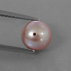 Perla naturale rosa da 2,88 ct, sfera / palla, opaco