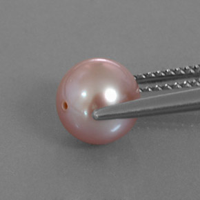 Perla naturale rosa da 2,88 ct, sfera / palla, opaco