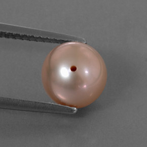 Perla naturale rosa da 3,21 ct, sfera / palla, opaco