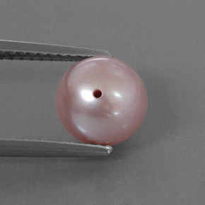 Perla naturale rosa da 3,11 ct, sfera / palla, opaco