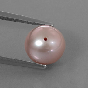 Perla naturale rosa da 3,37 ct, sfera / palla, opaco