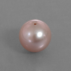 Perla naturale rosa da 3,37 ct, sfera / palla, opaco