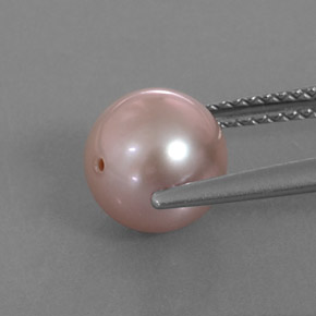 Perla naturale rosa da 3,37 ct, sfera / palla, opaco