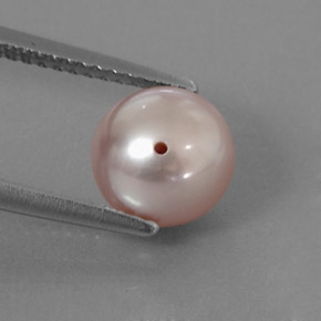 Perla naturale rosa da 3,05 ct, sfera / palla, opaco