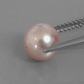 Perla naturale rosa da 3,05 ct, sfera / palla, opaco