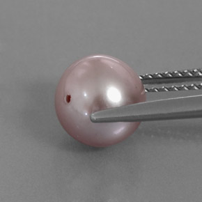 Perla naturale rosa da 3,32 ct, sfera / palla, opaco