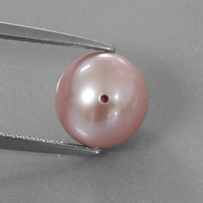 Perla naturale rosa da 3,47 ct, sfera / palla, opaco