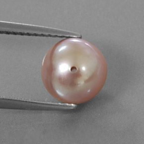 Perla naturale rosa da 3,42 ct, sfera / palla, opaco