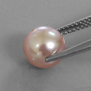 Perla naturale rosa da 3,42 ct, sfera / palla, opaco