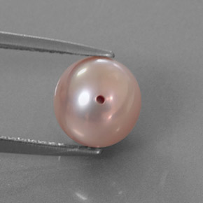 Perla Argento rosa naturale da 2.89 ct, Sfera, Opaco