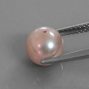 Perla Argento rosa naturale da 2.89 ct, Sfera, Opaco