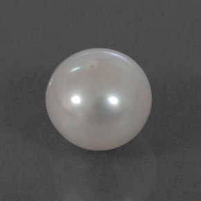 Perla naturale bianco da 3,95 ct, sfera / palla, opaco