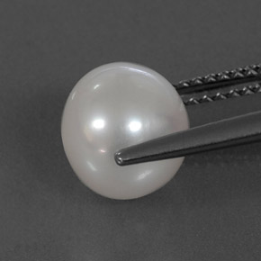 Perla naturale bianco da 3,95 ct, sfera / palla, opaco